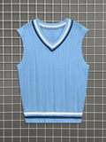 kkboxly  Elegant Slightly Stretch Preppy Vest, Men's Casual Vintage Style V Neck Vest For Fall Winter