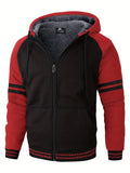 PLUS SIZE Men's Winter Heavyweight Fleece Sherpa Lined Zipper Hoodie Sweatshirt Men's Clothes