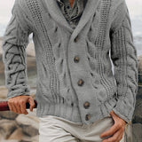 kkboxly  PLUS SIZE Men's Solid Casual Autumn/Winter Loose Top Knit Sweater Pullover Men's Clothing