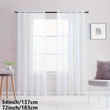 kkboxly 2 Panels of Luxurious White Sheer Curtains with Rod Pocket Top - Enhance Your Living Room, Bedroom, or Office with Soft Filtered Light, Privacy, and Elegance - Perfect for Home Decor