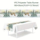 1pc, Christmas Table Runner, Tablecloths, Holiday Decorations, Christmas Party Decor, Table Decor