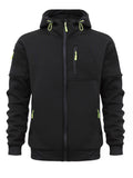 kkboxly  Men's Casual Long Sleeve Sports Hooded Jacket With Full Zip