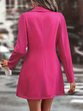 kkboxly  Color Block Single Button Blazer, Elegant Lapel Long Sleeve Blazer For Office & Work, Women's Clothing