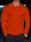kkboxly  Crew Neck Cotton Sweatshirt Pullover For Men Warm Solid Color Sweatshirts Winter Long Sleeve Tops