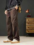 kkboxly Drawstring Corduroy Sweatpants Loose Fit Pants Men's Casual Joggers For Men Winter Fall Running Jogging