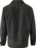 kkboxly  Solid Corduroy Trucker Jacket, Versatile Drop Shoulder Outwear For Fall, Women's Clothing