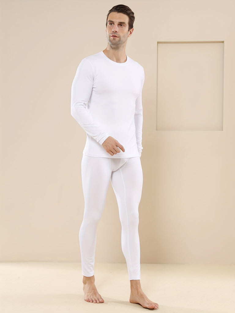 kkboxly  Men's Fleece Thermal Underwear Set, Base Layer Sets For Fall And Winter