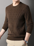 kkboxly Winter New Men's Casual Sweater Round Neck Plus Thick Base Warm Sweater Best Sellers
