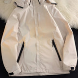 Men's Casual Hooded Waterproof Windbreaker Jacket Coat Regular Fit Coat For Spring Autumn Outdoors Hiking