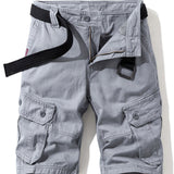kkboxly Men's Casual Cotton Drawstring Shorts With Button Pockets, Male Clothes For Summer [Belt Not Included]
