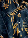 2025 kkboxly  Men's Plus Size Hawaiian Shirt with Leaves Print - Perfect for Summer Vacations and Resort Wear
