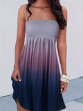 Kkboxly  Gradient Off Shoulder Dress, Casual Shirred Sleeveless Tube Dress, Women's Clothing