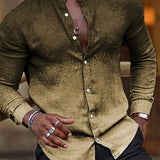 kkboxly  Men's Shirt Top Turn-Down Collar Long Sleeve Closure Male Casual Shirt For Men Daily Vacation Streetwear
