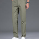 kkboxly Men's Casual Pants For Fall Winter Business, Classic Design Stretch Dress Pants