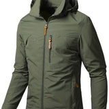 kkboxly  Men's Waterproof Windproof Hooded Jackets Outdoor Sports Jacket For Spring Autumn