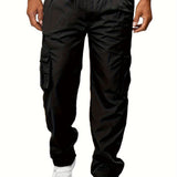 kkboxly  Mens Cargo Work Trousers Casual Thin Style Relaxed Fit Stretch Combat Tracksuit