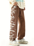 kkboxly  Y2k Loose Fit Straight Leg Jeans, Men's Casual Street Style Stretch Denim Pants With Pockets