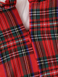 Adorable Girls' Christmas Plaid Long Sleeve Dress with Pom-Pom Detail - Cozy Polyester, Machine Washable - Perfect for Fall/Winter