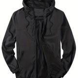 kkboxly  Camouflage Pattern Hooded Jackets By Activity, Men's Casual Loose Fit Breathable Zip Up Jackets For Spring Fall