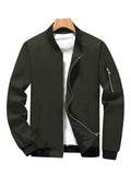 kkboxly  Stand Collar Jacket Men's Casual Baseball Jacket Coat Regular Fit College Hipster Windbreaker For Spring Autumn