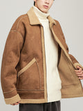 Men's Warm Fleece Jacket, Casual Stylish Warm Jacket For Fall Winter