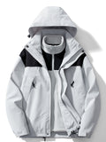 kkboxly  Stay Protected in Style: Men's 3-in-1 Windbreaker Jacket with Detachable Liner for Winter Outdoors