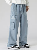 kkboxly kkboxly  Men's Relaxed Fit Drawstring Cargo Pants With Pockets, Loose Trendy Overalls