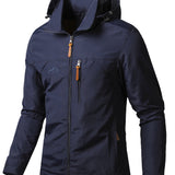 kkboxly  Men's Waterproof Windproof Hooded Jackets Outdoor Sports Jacket For Spring Autumn