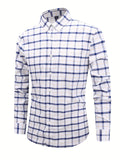 kkboxly  Men's Casual Slim Cotton Plaid Shirt Best Sellers Best Sellers, Men's Tops