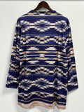 kkboxly  Plus Size Boho Coat, Women's Plus Aztec Print Long Sleeve Open Front Slight Stretch Coat
