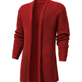 kkboxly  Elegant Slightly Stretch Knit Cardigan Coat, Men's Casual Vintage Style V Neck Sweater Cardigan For Fall Winter