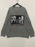 kkboxly  Men's Film Style Characters Graphic Print Sweater, Spring/autumn Fashion Knit Pullover Hip Hop Sweater For Big & Tall Males, Plus Size
