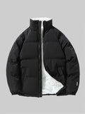 kkboxly  Men's Casual Warm Fleece Lined Jacket, Chic Warm Thick Coat For Fall Winter