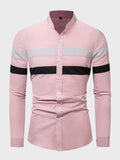 kkboxly  Classic Design Striped Shirt, Men's Casual/Semi-formal Button Up Lapel Long Sleeve Shirt For Spring Summer Business