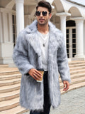 kkboxly  Men's Trendy Polar Fleece Fluffy Coat Warm Jacket Long Coat Outwear Solid  For Men Winter Autumn Hiphop Style Streetwear
