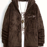 Men's Warm Fleece Hooded Jacket For Fall Winter