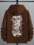 kkboxly  Dragon Print, Men's Casual Hoodie, Drawstring Pocket Hoodie