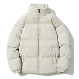kkboxly  Men's Casual Thickened Thermal Zipper Cotton Jacket, Long Sleeve Stand Collar Windproof Padded Outwear For Winter