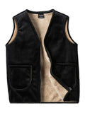 kkboxly  Winter Men's Double-sided Fleece Vest Autumn And Winter Thick Waistcoat