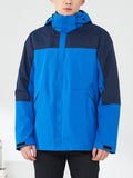 kkboxly  Men's Casual 3 In 1 Outdoor Jacket, Warm Hooded Windbreaker Jacket For Outdoor Hiking Camping