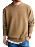 Plus Size Men's Elegant Casual Sweater Fashion Causal Long Sleeve Knit Sweater For Fall Winter, Men's Clothing
