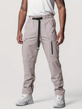 Men's Spring And Autumn Cargo Style Long Trousers With Multi-Pocket, Male Casual Loose Trousers