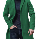 kkboxly  Plus Size Men's Solid Coat Fleece Button Up Jacket Oversized Tops For Spring/autumn, Men's Clothing