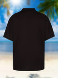 kkboxly  Men's Casual Wide Stripe Pattern Short Sleeve Shirt With Chest Pocket, Male Clothes For Summer Vacation Beach