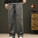kkboxly Drawstring Corduroy Sweatpants Loose Fit Pants Men's Casual Joggers For Men Winter Fall Running Jogging
