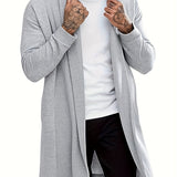 kkboxly  Plus Size Men's Solid Cardigan Fashion Casual Gown Spring Fall Winter Coat, Men's Clothing
