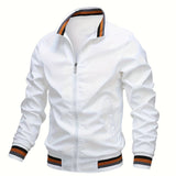 kkboxly  Men's Casual Baseball Jacket Coat Regular Fit College Hipster Windbreaker For Spring Autumn