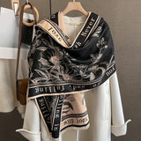 Thickened Double-sided Warm Scarf Imitation Cashmere Short Beard Shawl Autumn Winter Coldproof Female Scarf Shawl