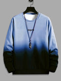 kkboxly  Angels Print Ombre Sweatshirt, Men's Casual Graphic Design Slightly Stretch Crew Neck Pullover Sweatshirt For Autumn Winter