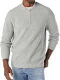 kkboxly  Plus Size Men's Casual Long-sleeved Textured Sweater Bottoming Wear For Spring/autumn/winter
